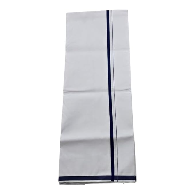 Pure Cotton White Dhoti With Colour Border for Men's | Dhoti for Pooja, Weddings and Other Festivel Occasions