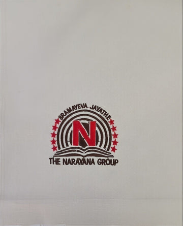 Narayana School uniform shirt logo badge priced at ₹100 per logo