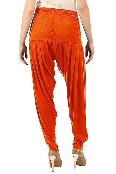 Women's Relaxed Fit Cotton Viscose Lycra Dhoti Patiyala Salwar Harem Bottoms Pants for Women's (PACK 1)