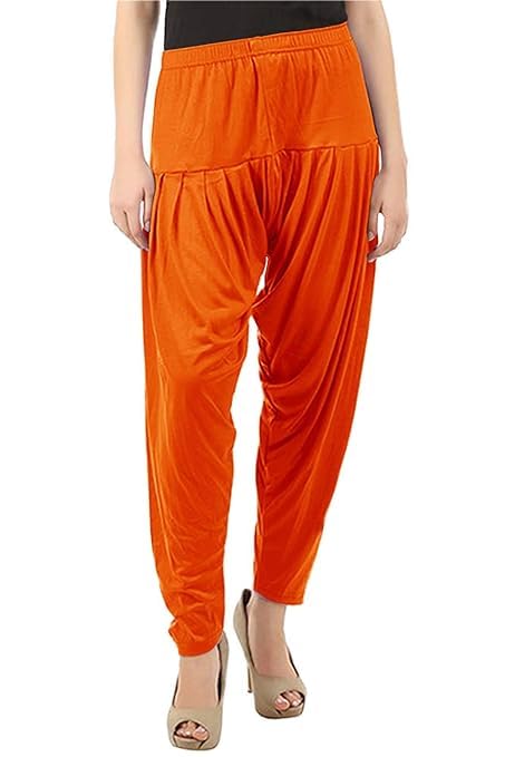 Women's Relaxed Fit Cotton Viscose Lycra Dhoti Patiyala Salwar Harem Bottoms Pants for Women's (PACK 1)