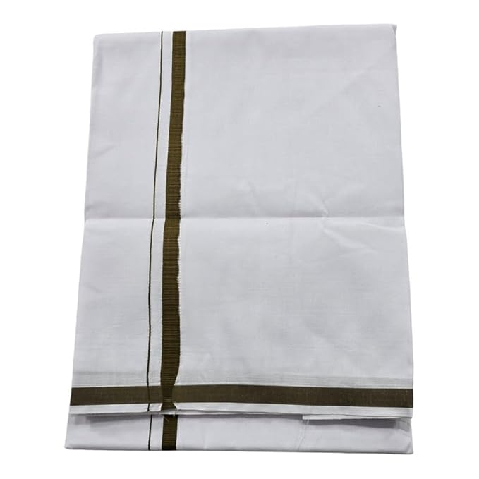 Pure Cotton White Dhoti With Colour Border for Men's | Dhoti for Pooja, Weddings and Other Festivel Occasions