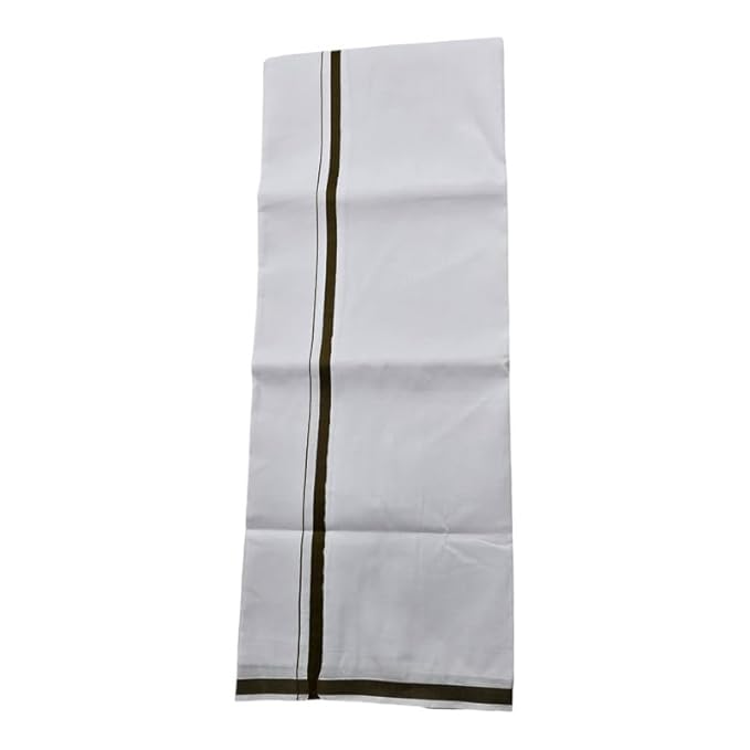 Pure Cotton White Dhoti With Colour Border for Men's | Dhoti for Pooja, Weddings and Other Festivel Occasions