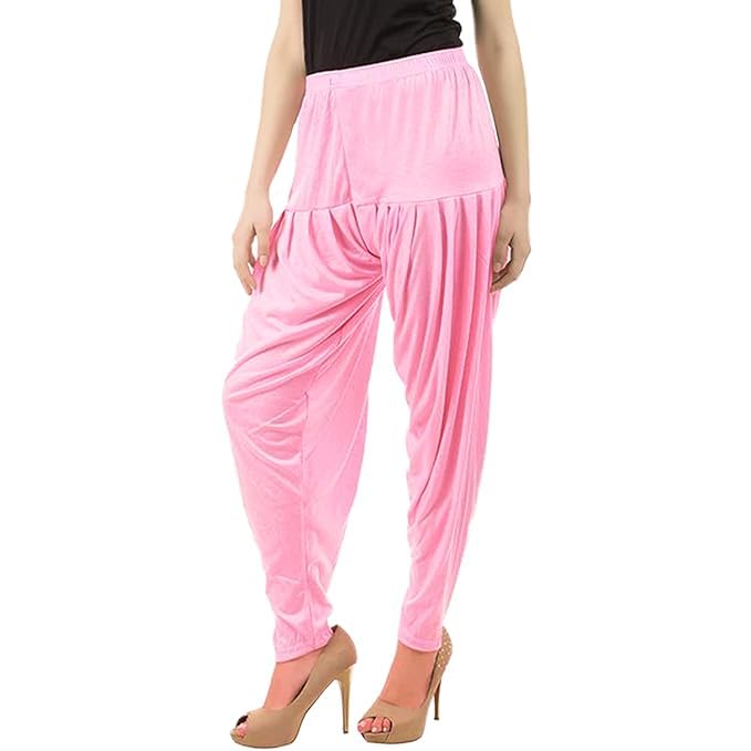 Women's Relaxed Fit Cotton Viscose Lycra Dhoti Patiyala Salwar Harem Bottoms Pants for Women's (PACK 1)