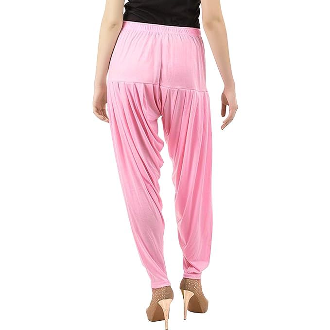 Women's Relaxed Fit Cotton Viscose Lycra Dhoti Patiyala Salwar Harem Bottoms Pants for Women's (PACK 1)