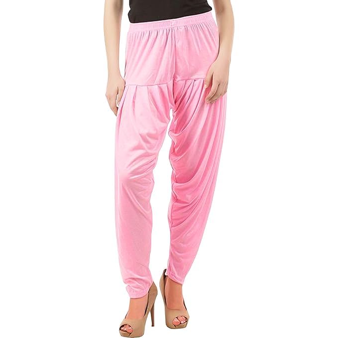 Women's Relaxed Fit Cotton Viscose Lycra Dhoti Patiyala Salwar Harem Bottoms Pants for Women's (PACK 1)