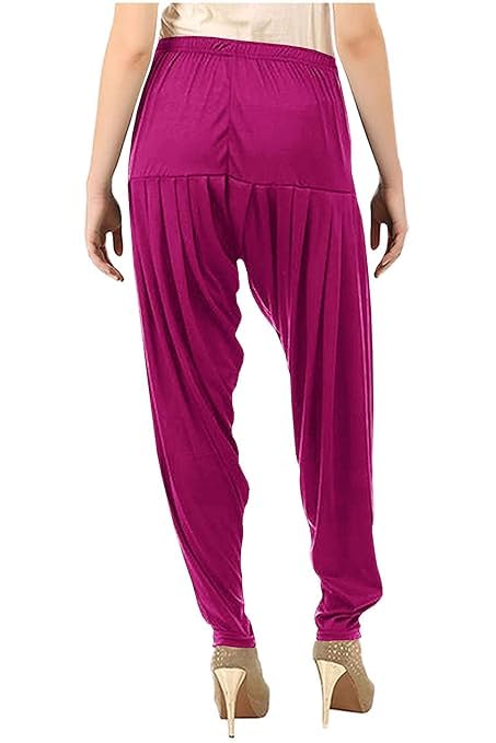 Women's Relaxed Fit Cotton Viscose Lycra Dhoti Patiyala Salwar Harem Bottoms Pants for Women's (PACK 1)