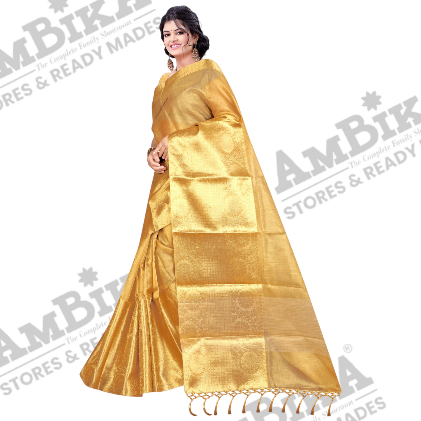 Women’s Banaras Tissue Silk gold zari saree with blouse