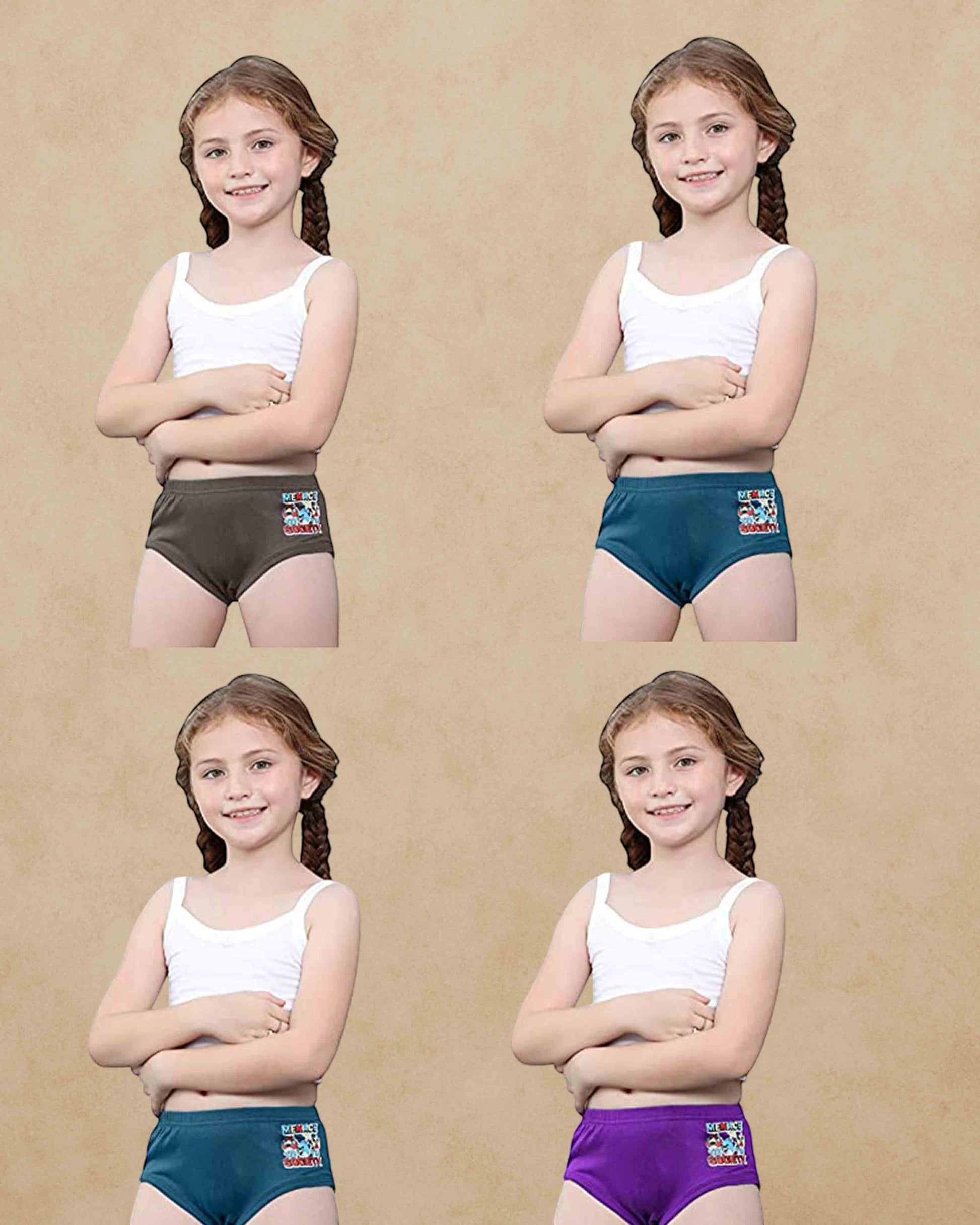 Prithvi Kids Girls Inner Elastic IE Brief Jetty (Pack of 6) Colour May Vary