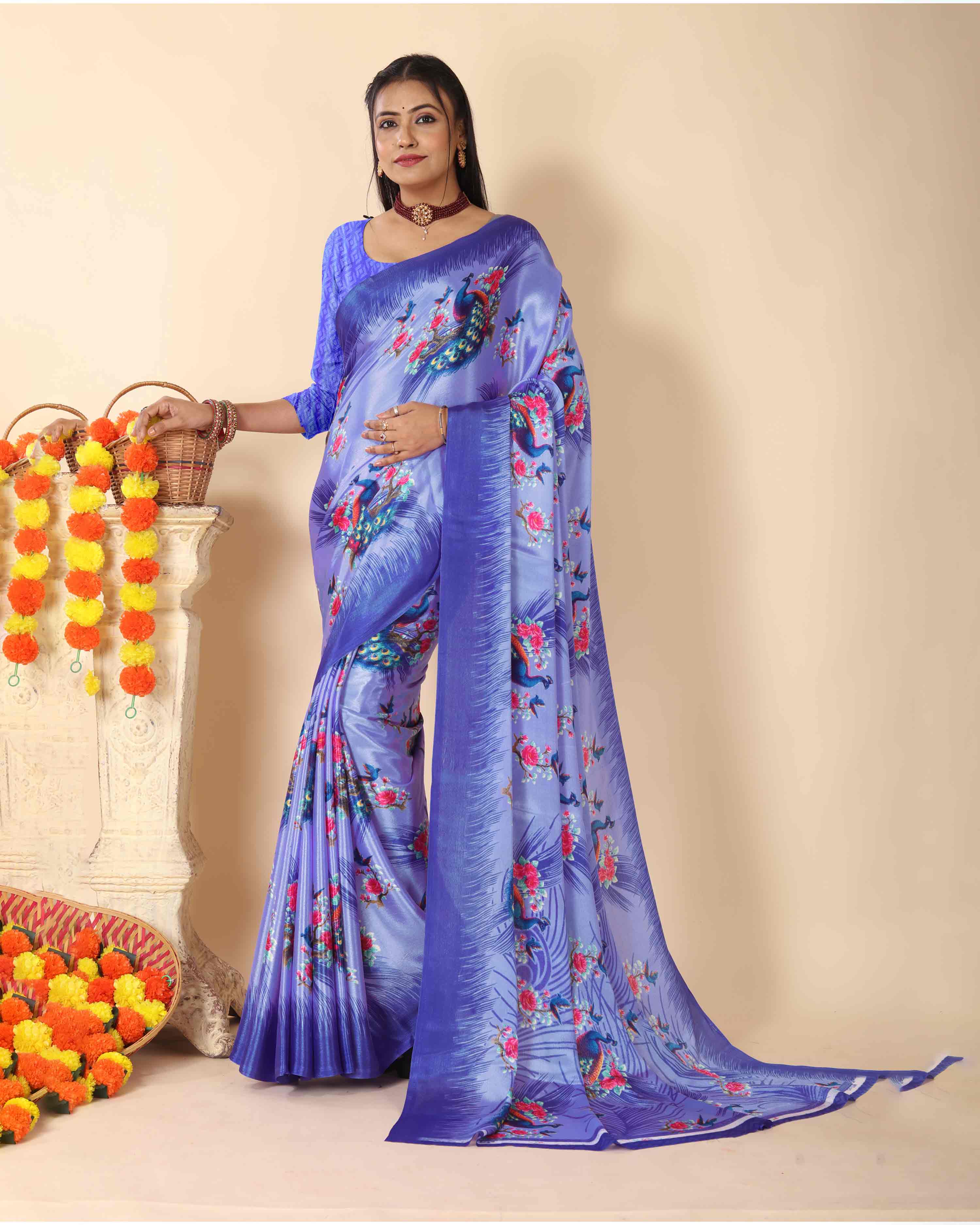 Women's Turkey Silk Print Saree and Unstitched Blouse Piece | Saree for Women | Perfect for Office work Saree | COMBO of 2 |