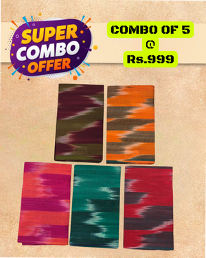 Women's 1 Meter Unstitched Cotton Printed Blouse Material – Multicolor | Ideal for Wedding, Navratri, Durga Puja, Oti Bharan - RAINBOW PRINT