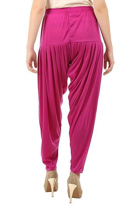 Women's Relaxed Fit Cotton Viscose Lycra Dhoti Patiyala Salwar Harem Bottoms Pants for Women's (PACK 1)