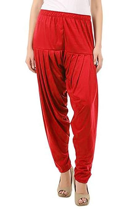 Women's Relaxed Fit Cotton Viscose Lycra Dhoti Patiyala Salwar Harem Bottoms Pants for Women's (PACK 1)