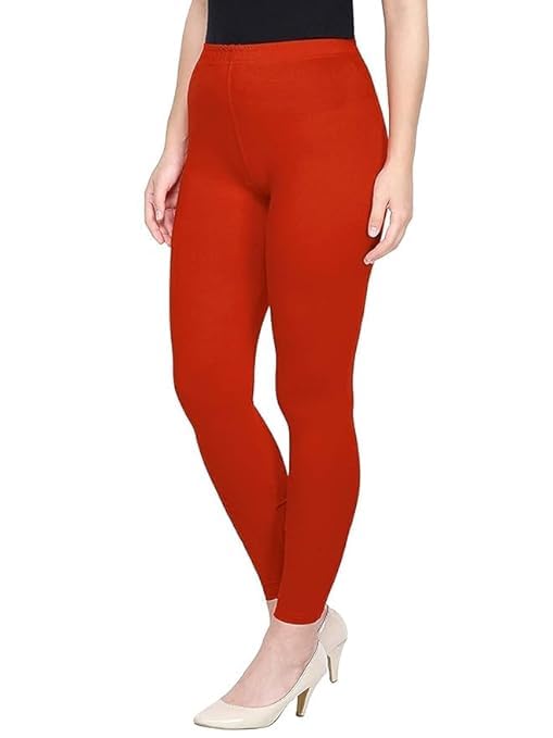 Super Stretchable Ankle Length Leggings for Women | Regular Fit Lycra Leggings for Women's and Girls (PACK 1 )