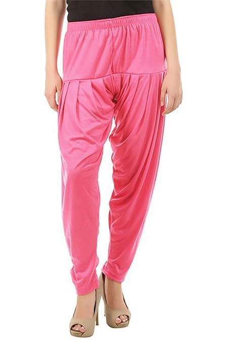 Women's Relaxed Fit Cotton Viscose Lycra Dhoti Patiyala Salwar Harem Bottoms Pants for Women's (PACK 1)