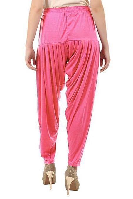 Women's Relaxed Fit Cotton Viscose Lycra Dhoti Patiyala Salwar Harem Bottoms Pants for Women's (PACK 1)