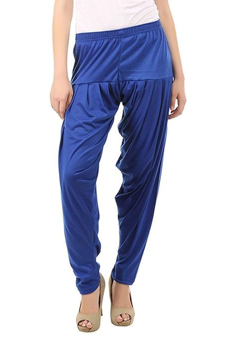 Women's Relaxed Fit Cotton Viscose Lycra Dhoti Patiyala Salwar Harem Bottoms Pants for Women's (PACK 1)