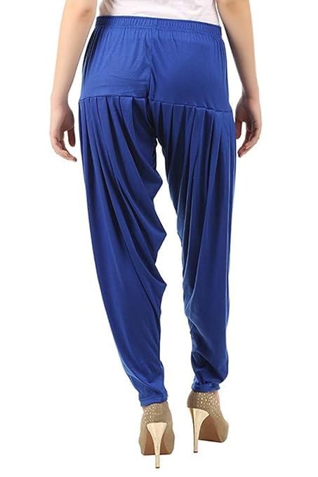 Women's Relaxed Fit Cotton Viscose Lycra Dhoti Patiyala Salwar Harem Bottoms Pants for Women's (PACK 1)