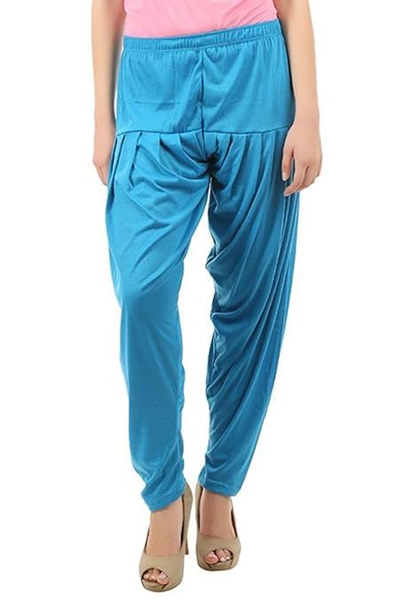 Women's Relaxed Fit Cotton Viscose Lycra Dhoti Patiyala Salwar Harem Bottoms Pants for Women's (PACK 1)