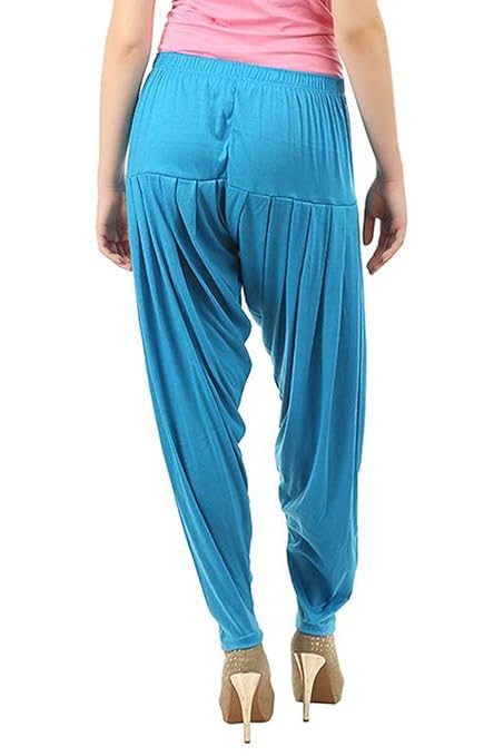 Women's Relaxed Fit Cotton Viscose Lycra Dhoti Patiyala Salwar Harem Bottoms Pants for Women's (PACK 1)