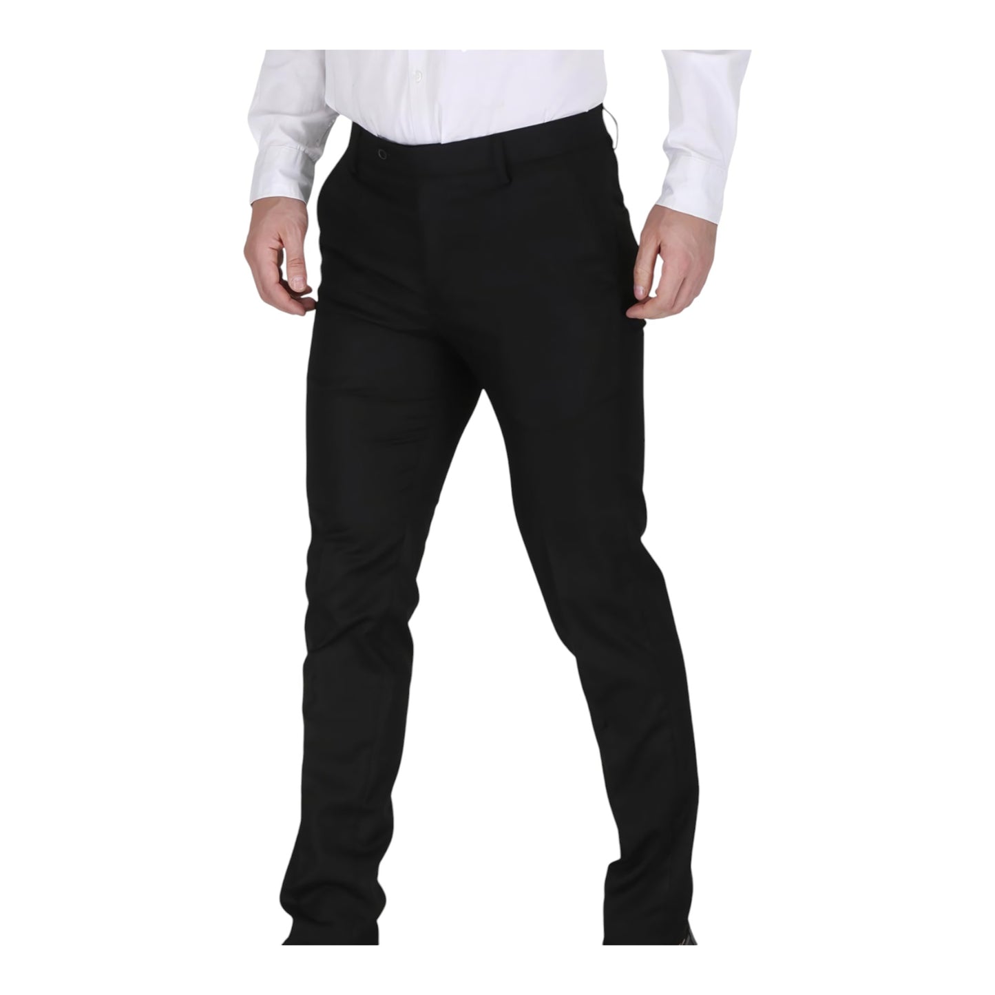 Maty Black Formal Trouser for Mens, Readymade Stitched Full Pant, Pleat-Front Formal Trousers Pants Regular Fit for Men