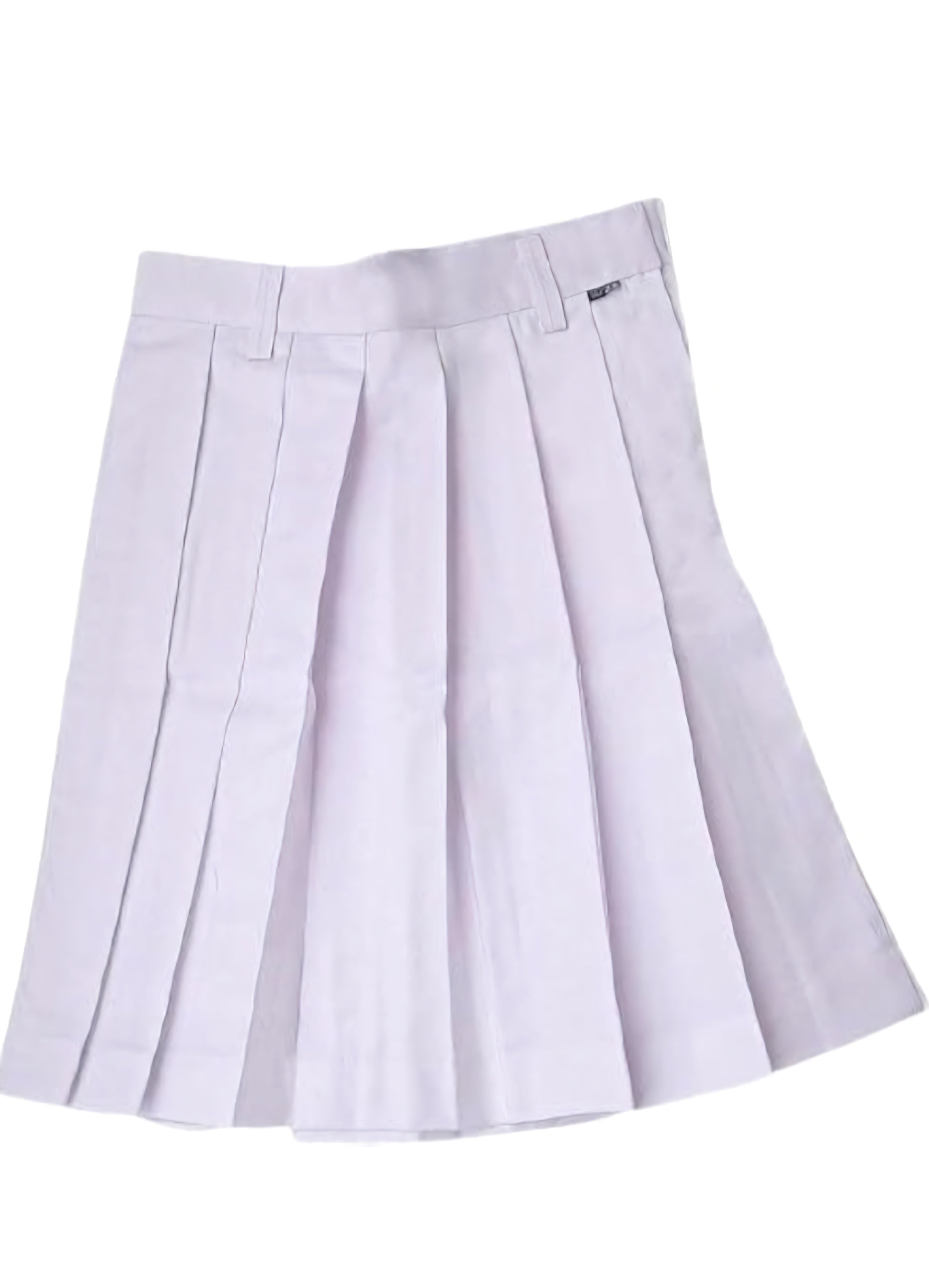 Girls Terrycot One Side Pleated Skirt, Girl's Skirt School Uniform , WHITE SKIRT