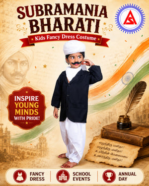 Kids Subramania Bharati Bharathiyar Fancy Dress Costume – Tamil Poet and Freedom Fighter Dress