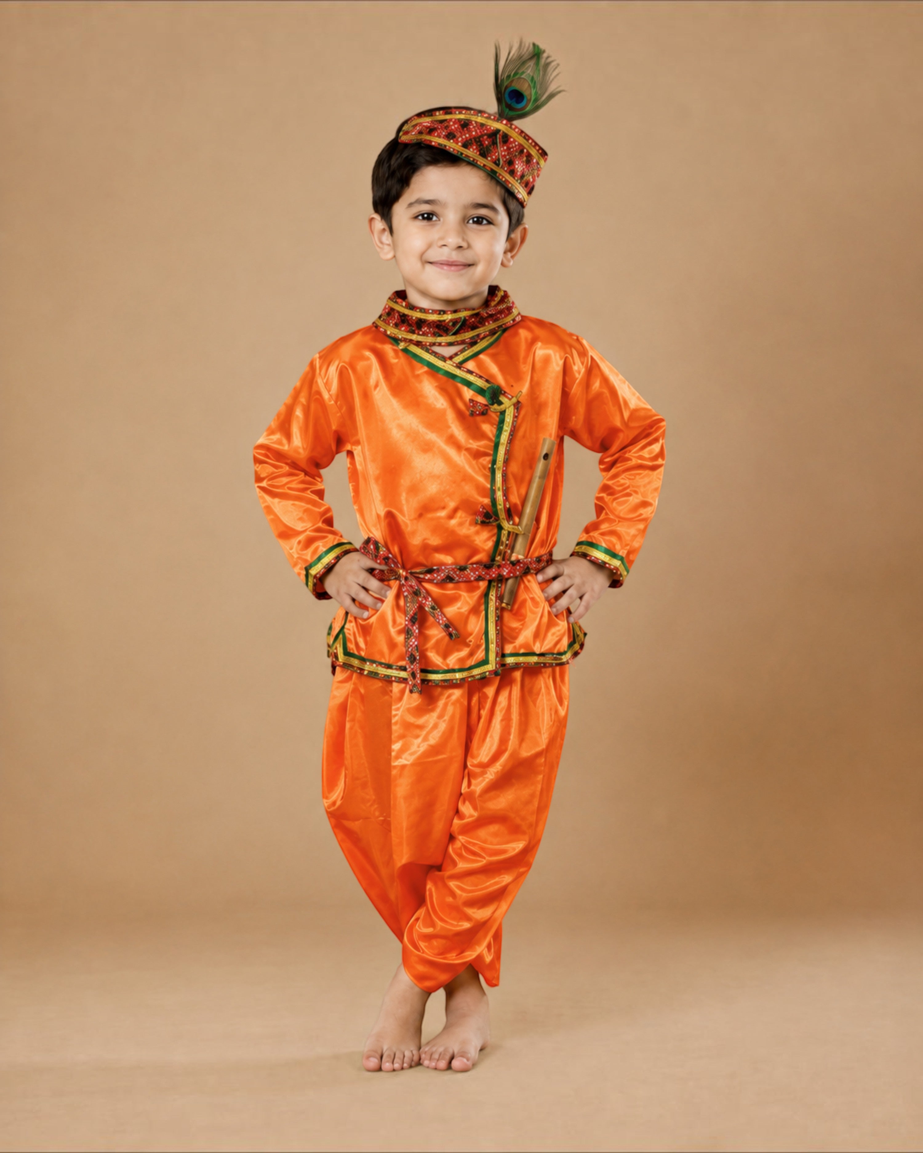 Krishna Fancy Dress Costume for Kids | Bal Krishna Dress for Boys & Girls | Janmashtami & School Fancy Dress Costume