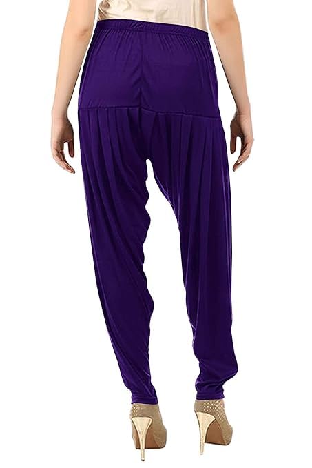 Women's Relaxed Fit Cotton Viscose Lycra Dhoti Patiyala Salwar Harem Bottoms Pants for Women's (PACK 1)