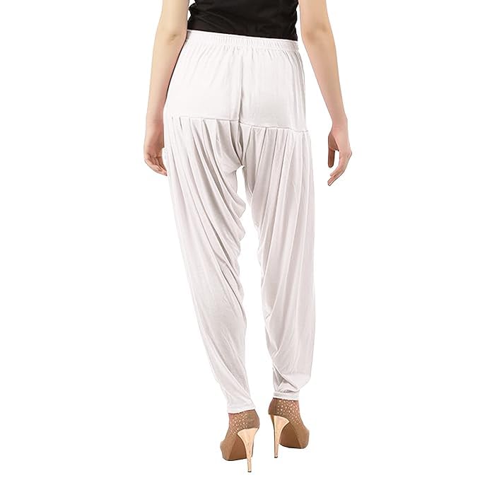 Women's Relaxed Fit Cotton Viscose Lycra Dhoti Patiyala Salwar Harem Bottoms Pants for Women's (PACK 1)