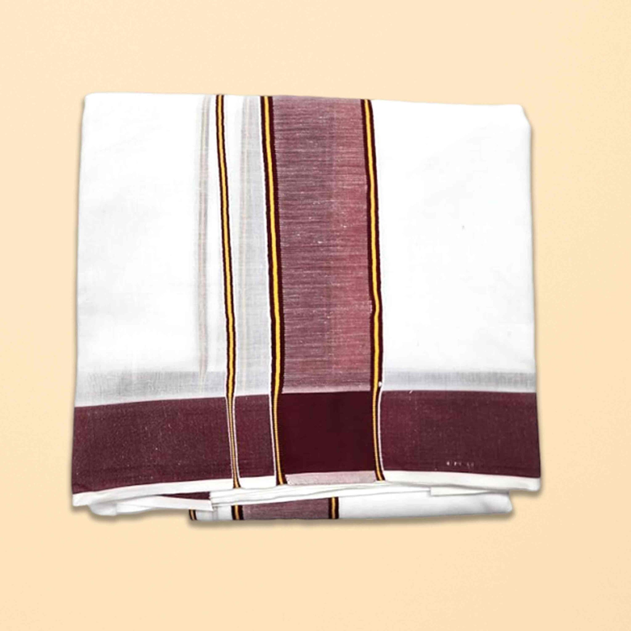 9X5 TILLANA BORDER DHOTHI - Brown