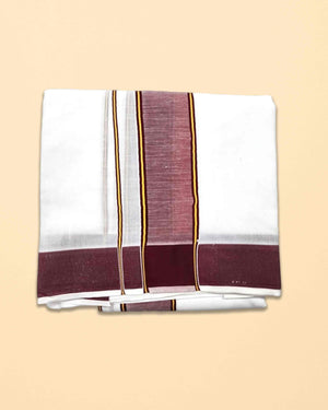9X5 TILLANA BORDER DHOTHI - Brown