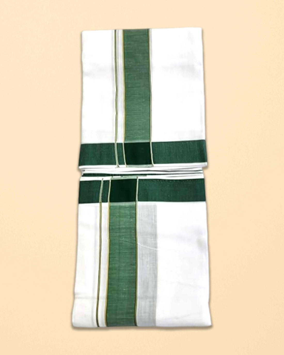 9X5 TILLANA BORDER DHOTHI - Dark Green