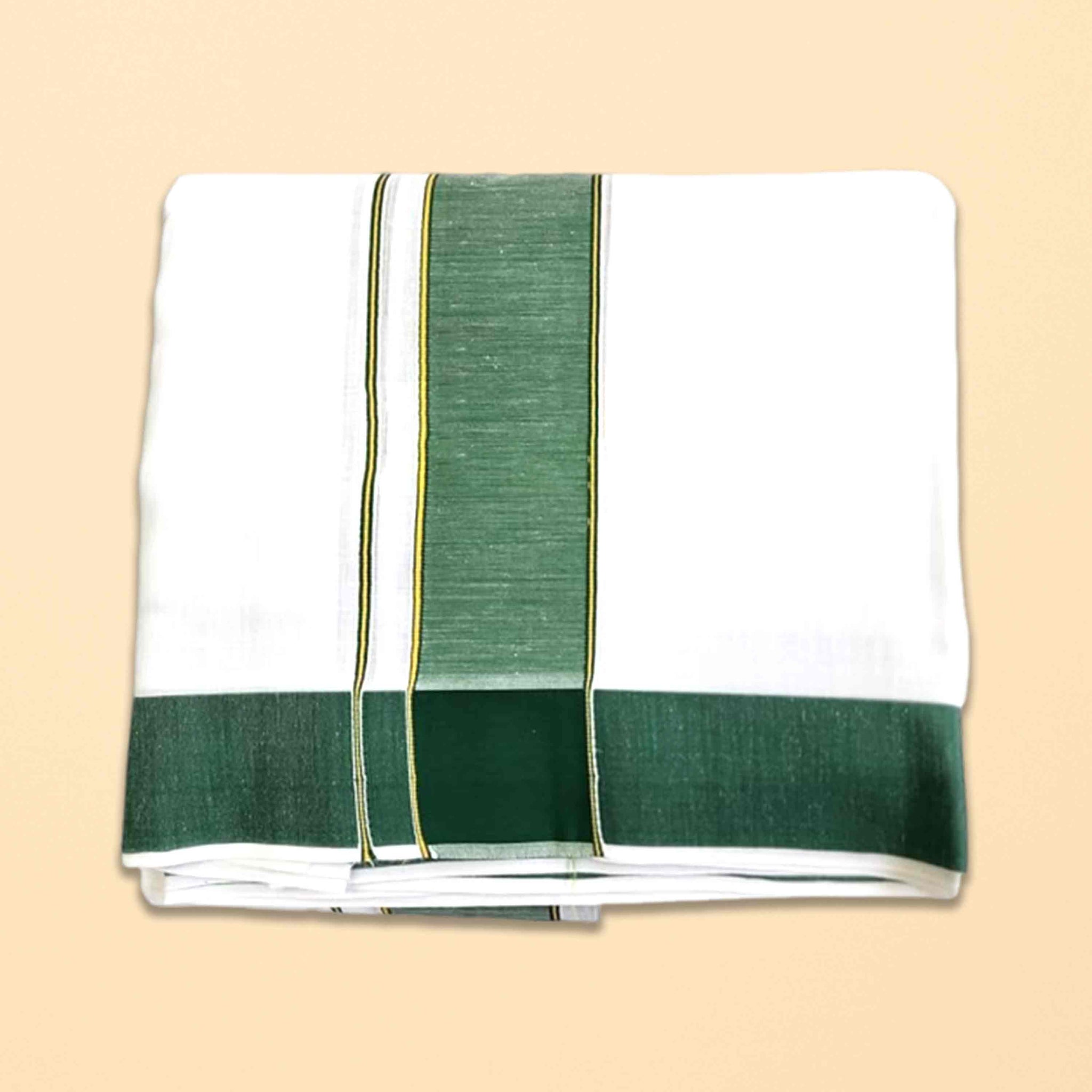 9X5 TILLANA BORDER DHOTHI - Dark Green
