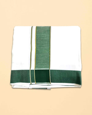 9X5 TILLANA BORDER DHOTHI - Dark Green