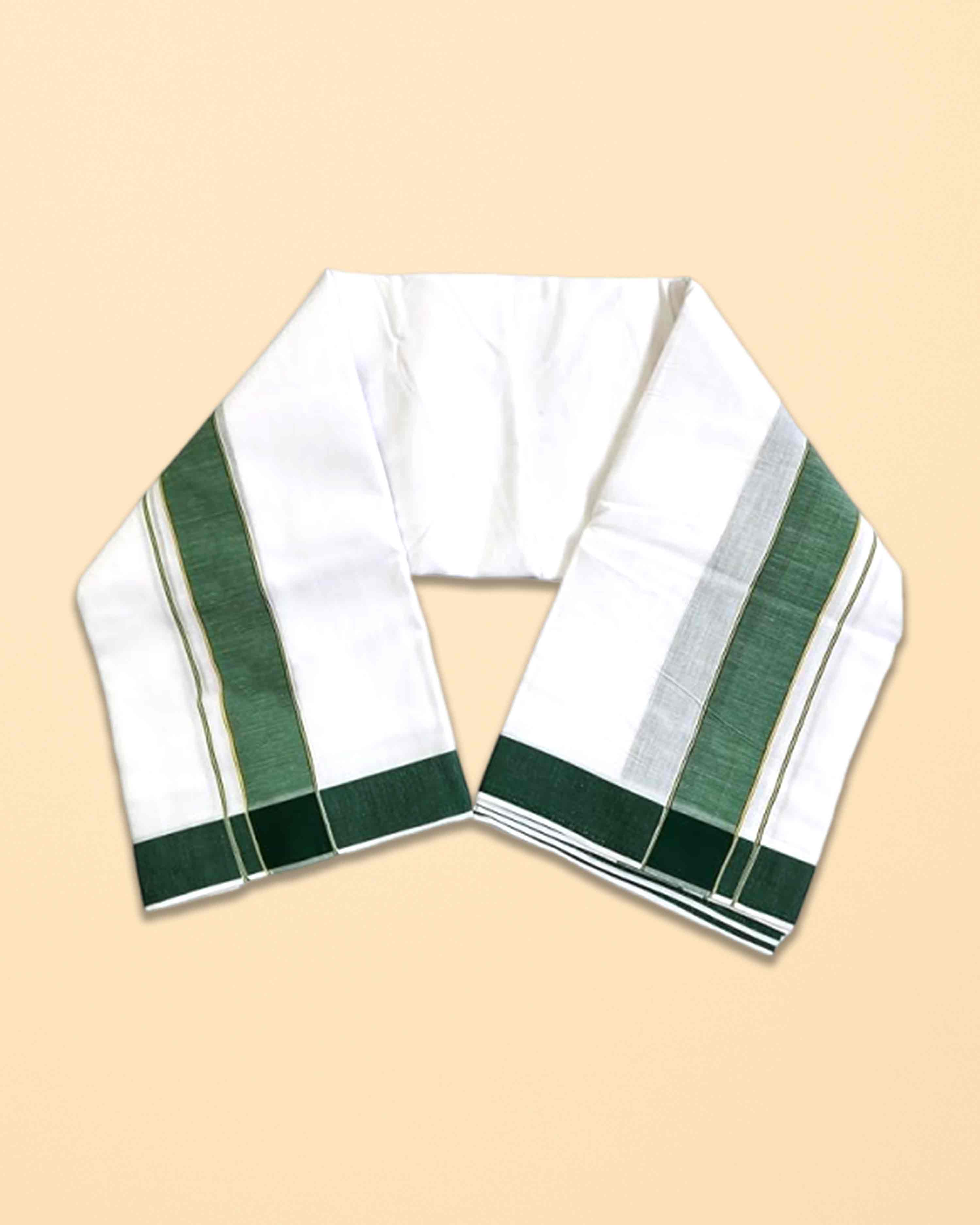 9X5 TILLANA BORDER DHOTHI - Dark Green