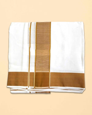 9X5 TILLANA BORDER DHOTHI - Mustard