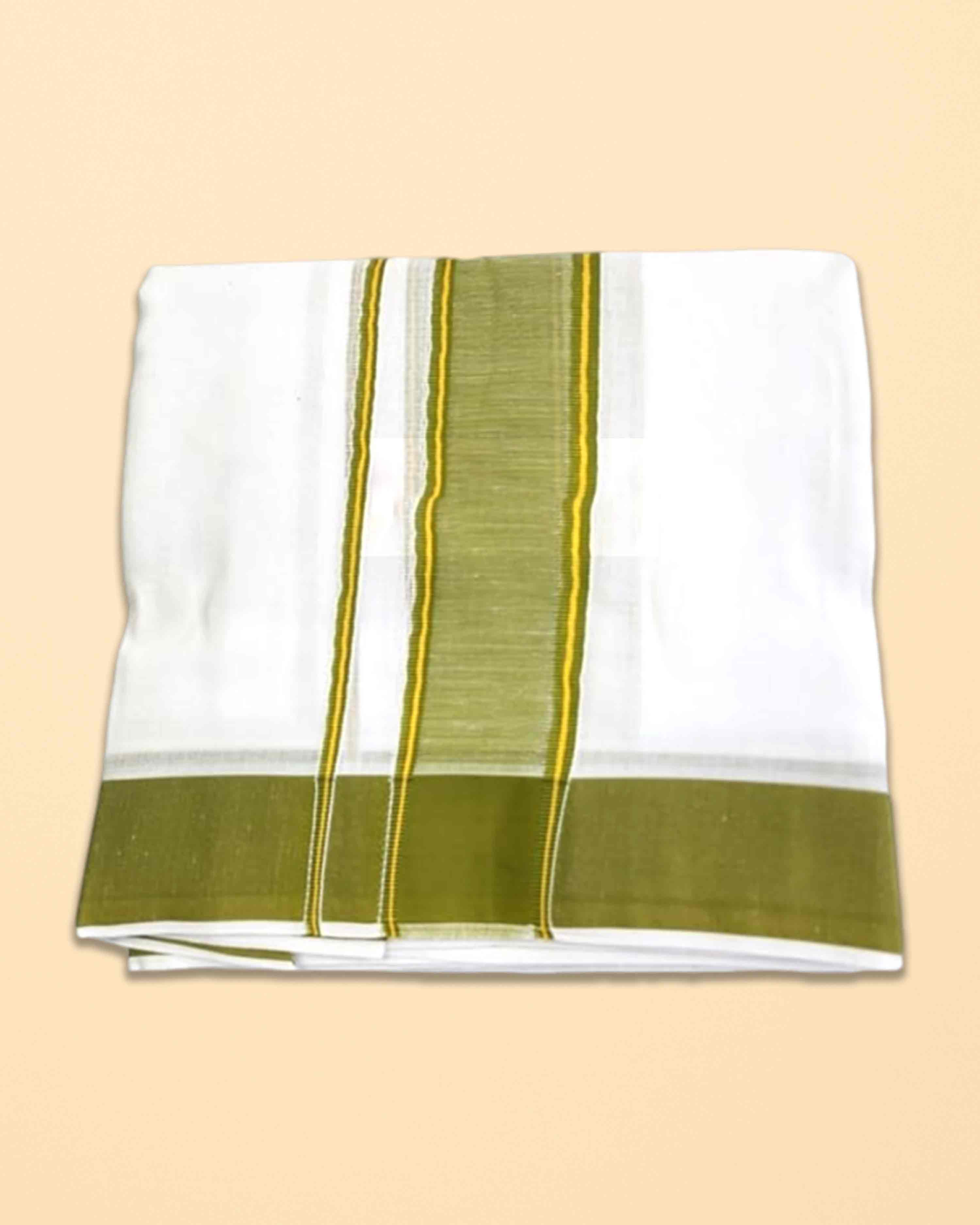 9X5 TILLANA BORDER DHOTHI - Parrot Green