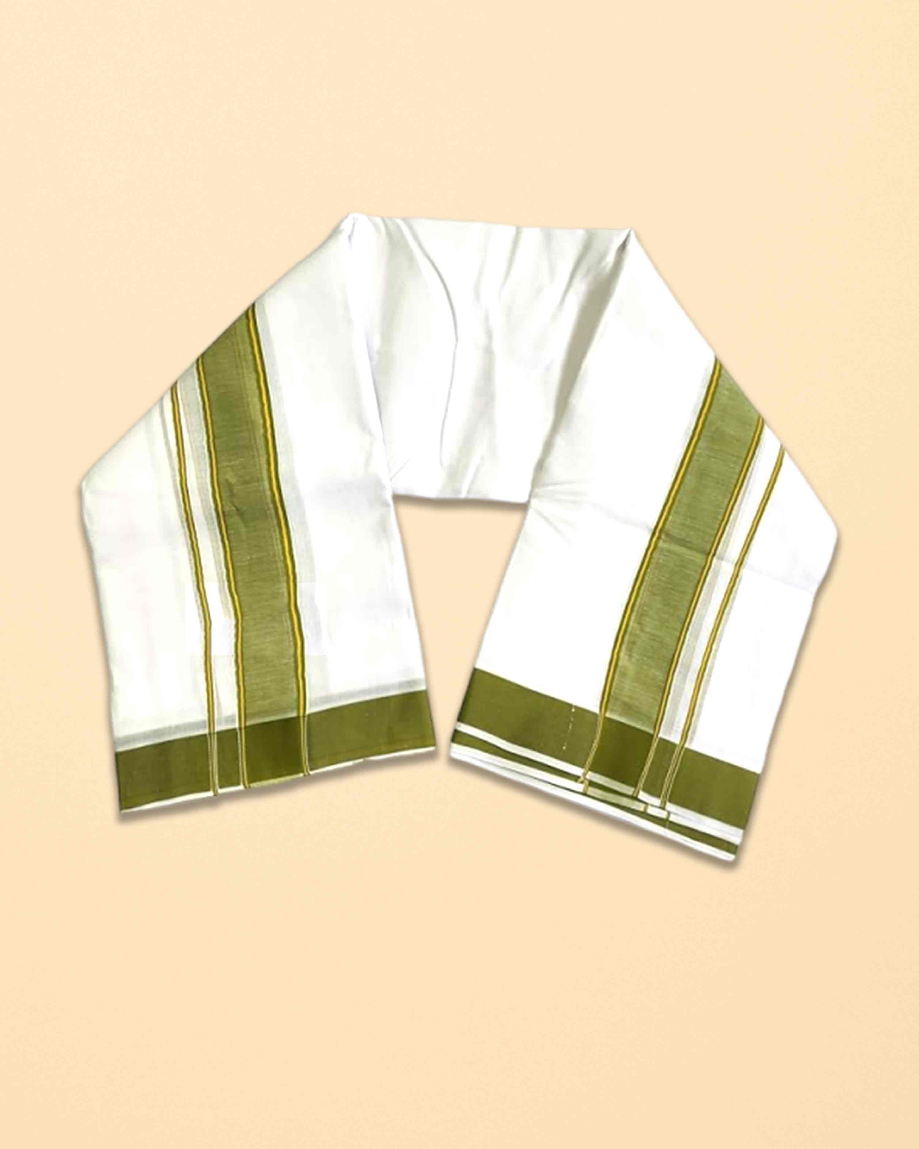 9X5 TILLANA BORDER DHOTHI - Parrot Green
