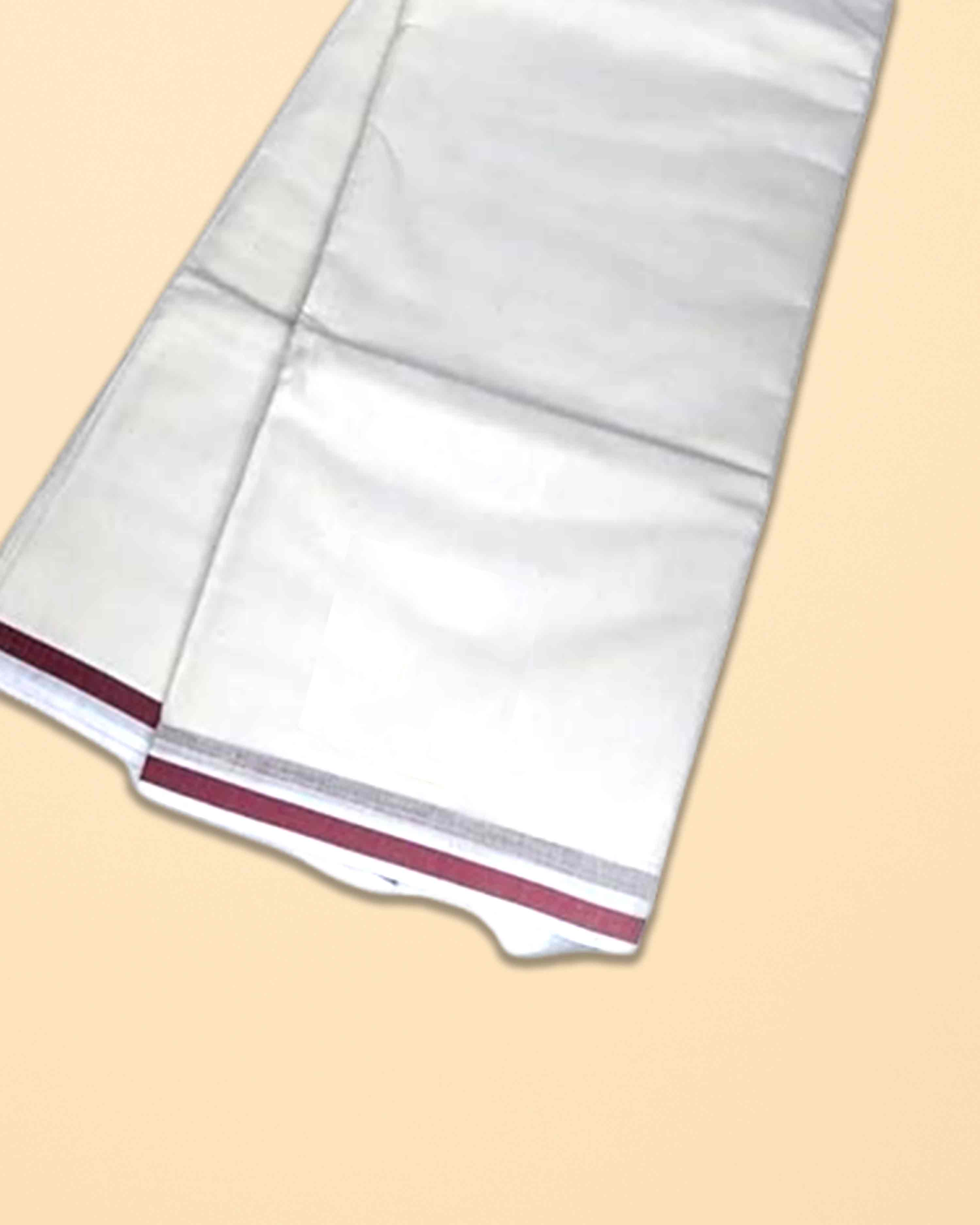 Men’s Cotton Gundanju Panchakacham 9×5 – Unbleached Off-White Dhoti and Running Towel Set for Pooja, Temple and Wedding