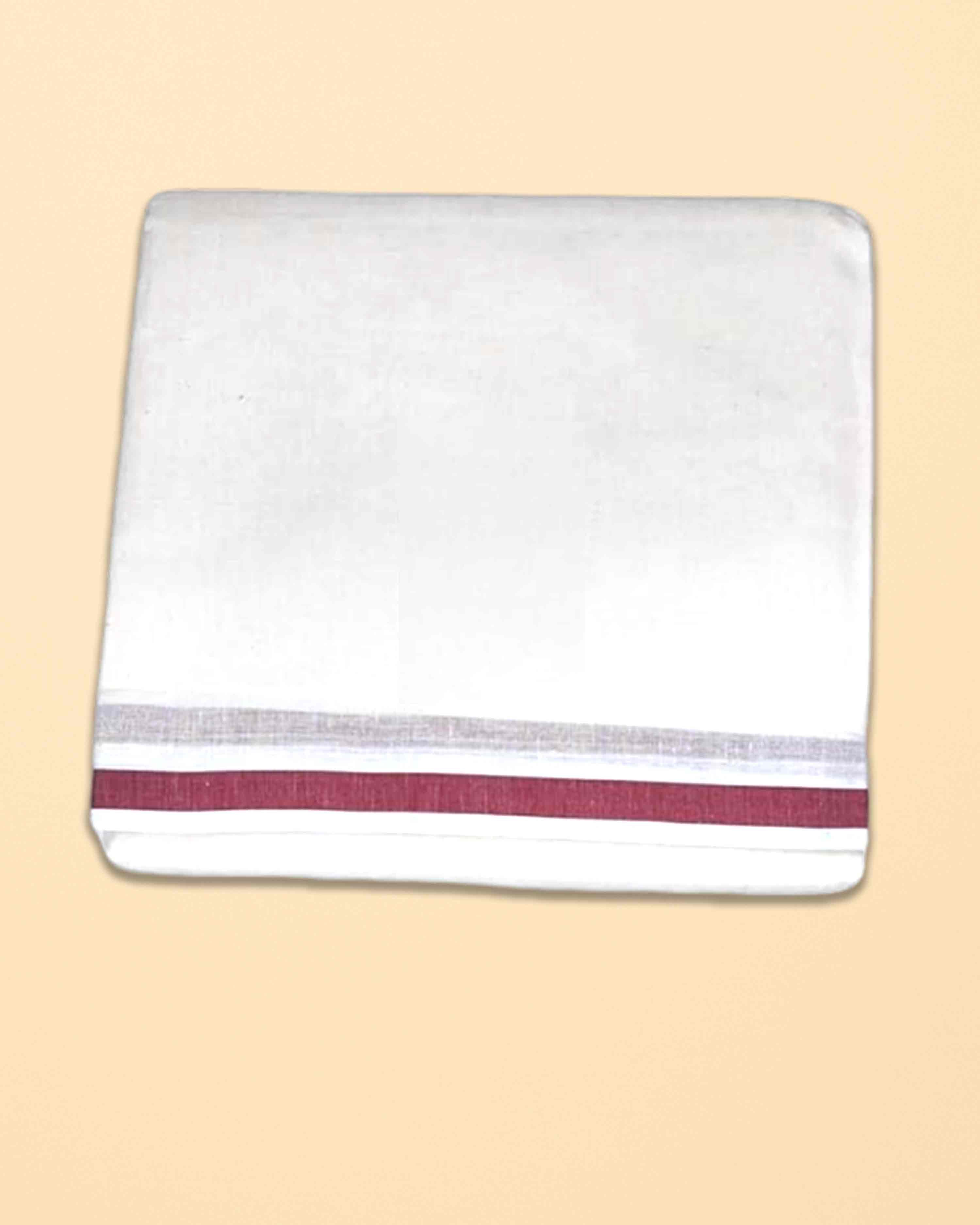 Men’s Cotton Gundanju Panchakacham 9×5 – Unbleached Off-White Dhoti and Running Towel Set for Pooja, Temple and Wedding