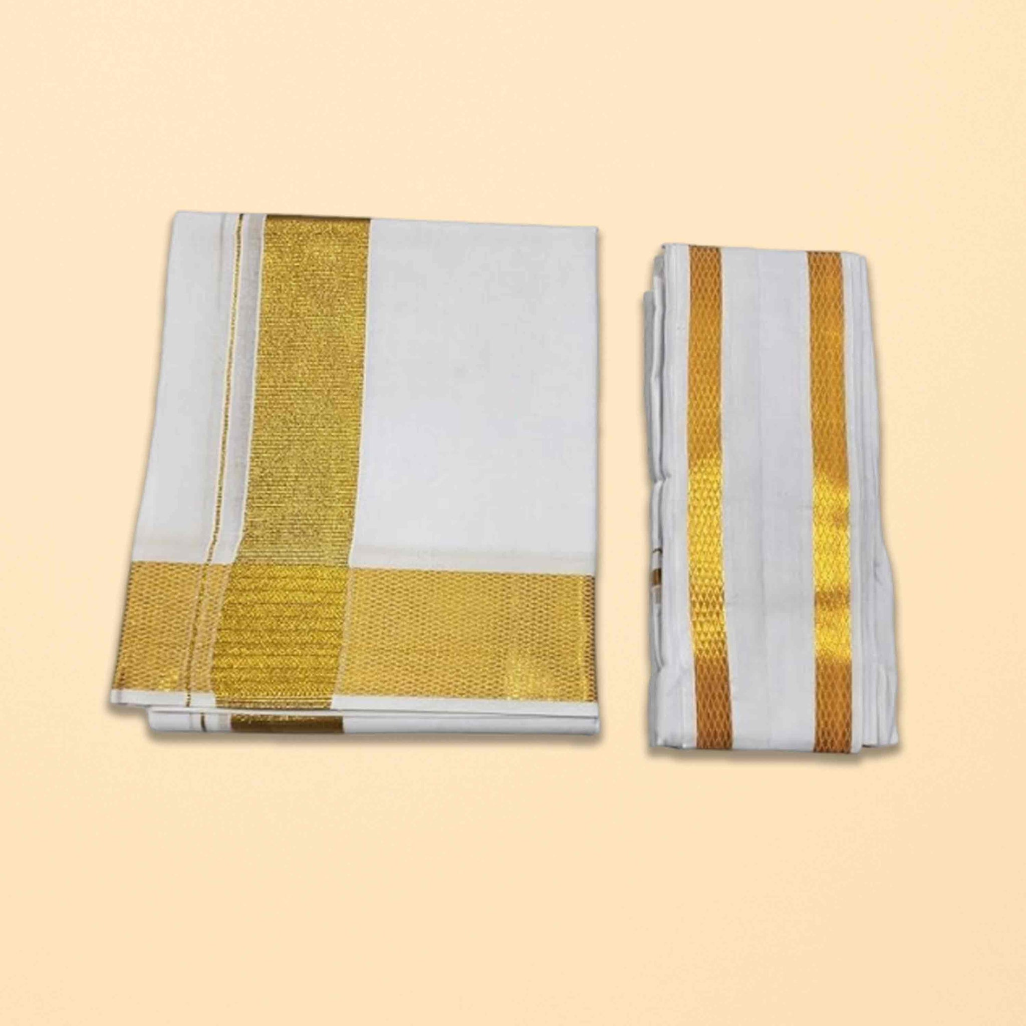 Big Gold Border Dhoti 2Meter