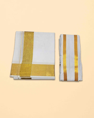 Big Gold Border Dhoti 2Meter