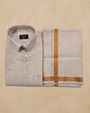 Combo of Shirt and Dhoti | Traditional Wedding Set for Men Full sleeve - Copper