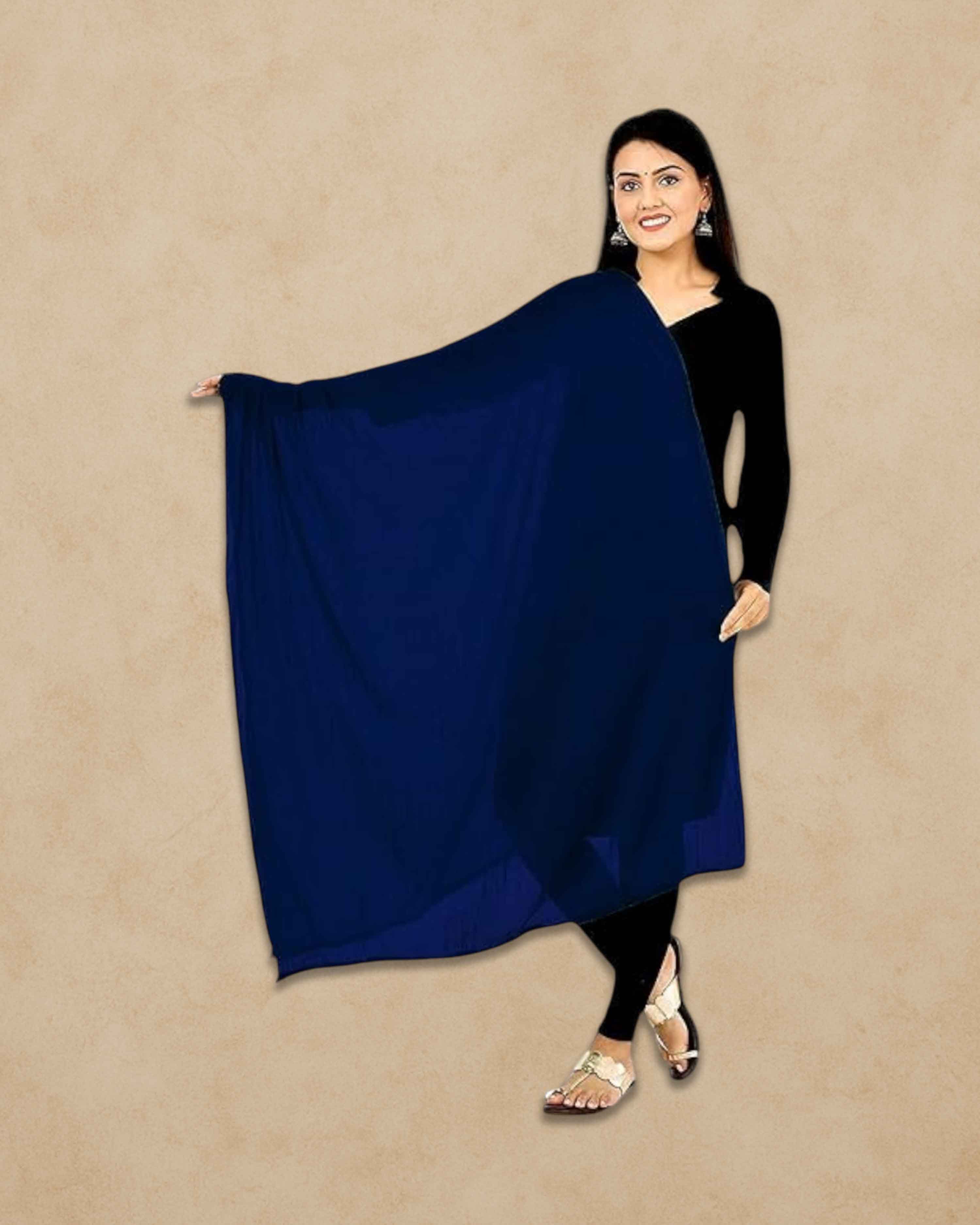 Women's Plain Solid Dupatta/Skarf/Stall Size 2.25 Meters With Lace Casual Use For Women/Girls