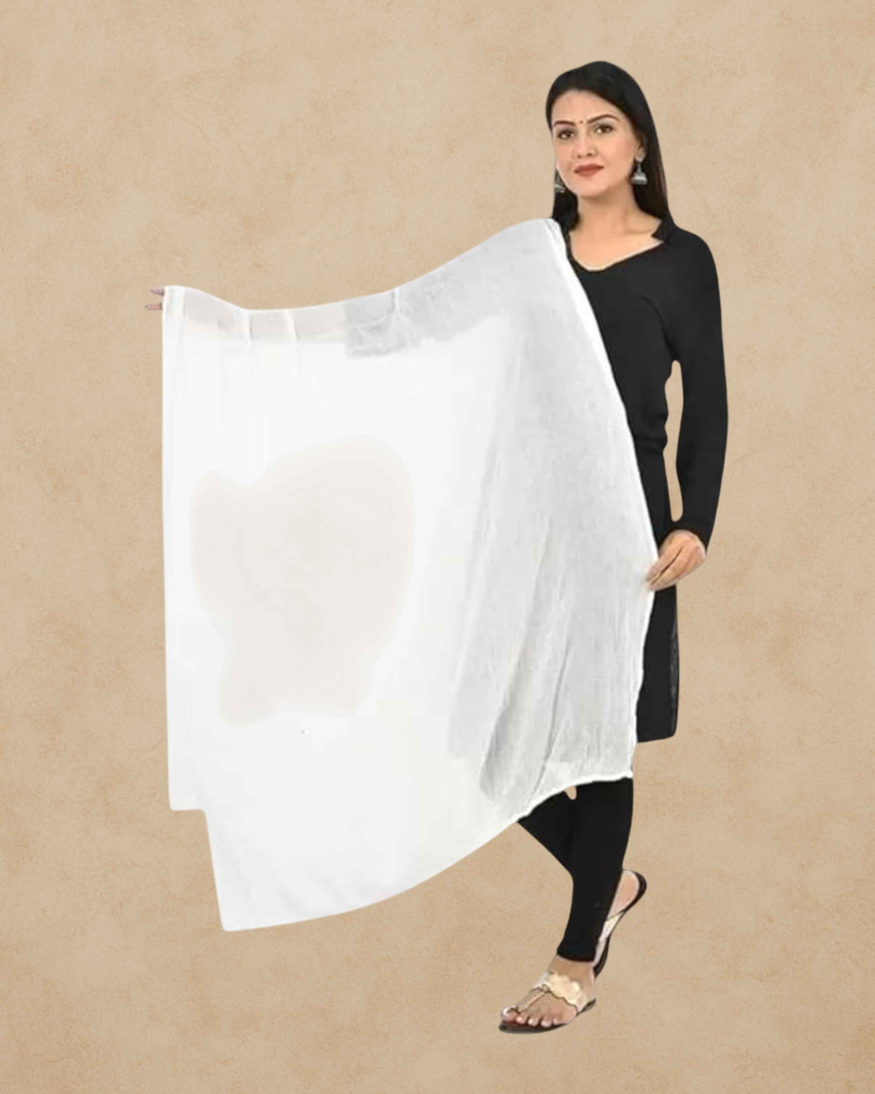 Women's Plain Solid Dupatta/Skarf/Stall Size 2.25 Meters With Lace Casual Use For Women/Girls