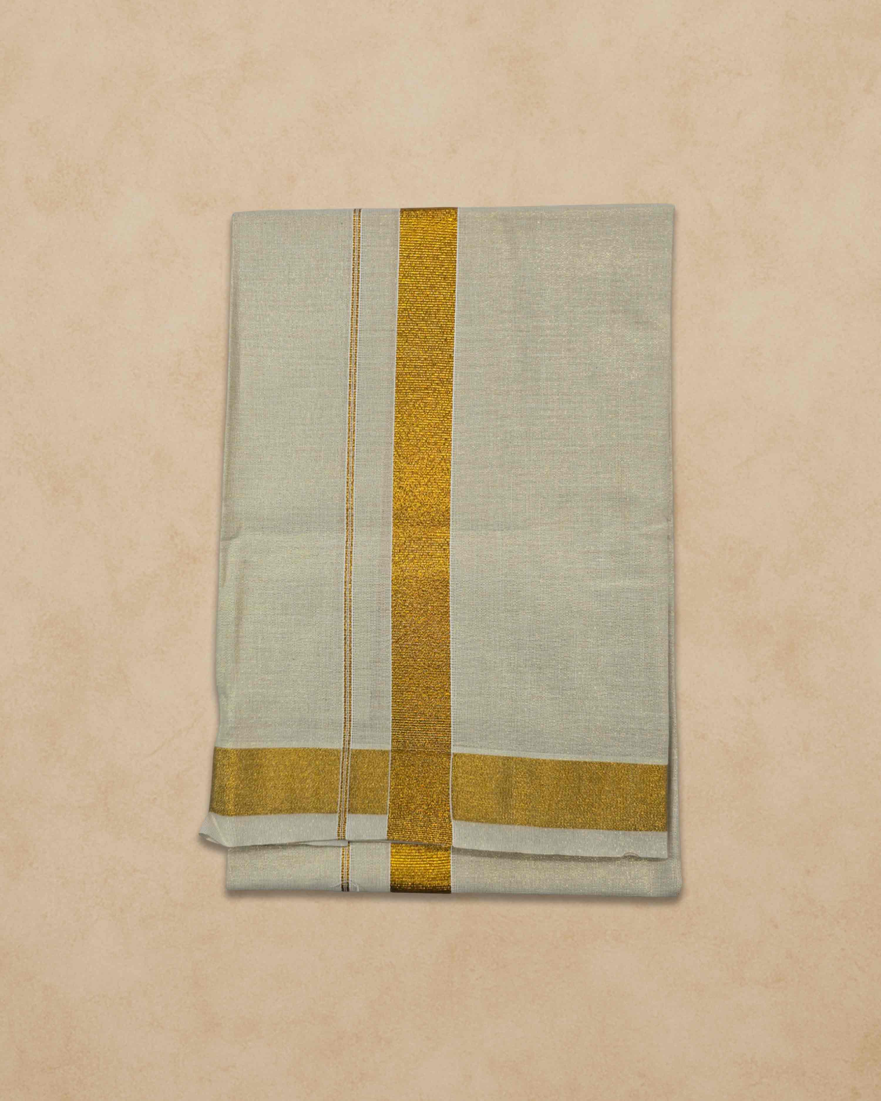 Combo of Shirt and Dhoti | Traditional Wedding Set for Men Half sleeve - Gold