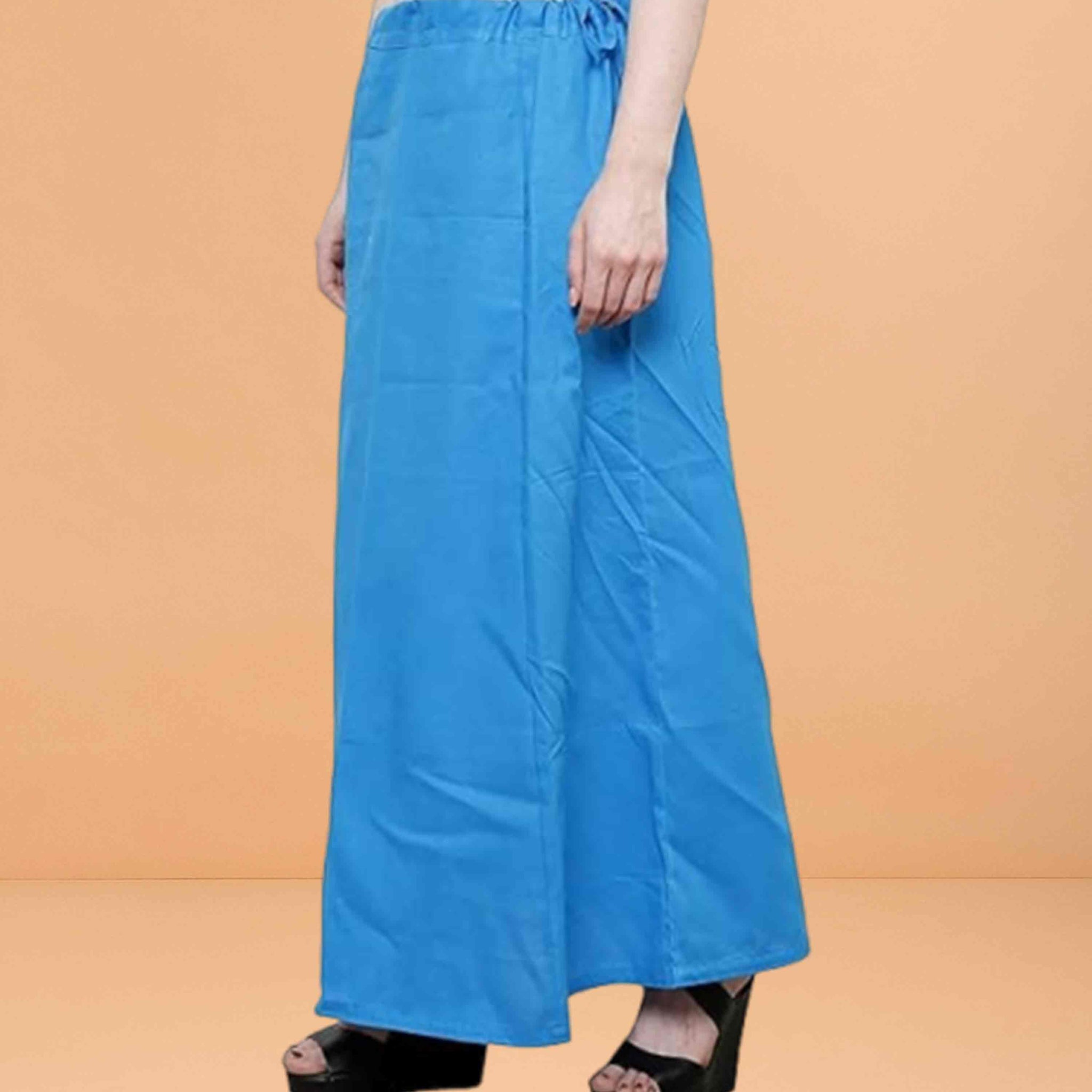 Pure Cotton Readymade Inskirt Saree Petticoat for Women's | Plain Solid Indian Readymade Inskirt Saree | Peticote Innerwear for Women Saree Petticoats - Ferozi
