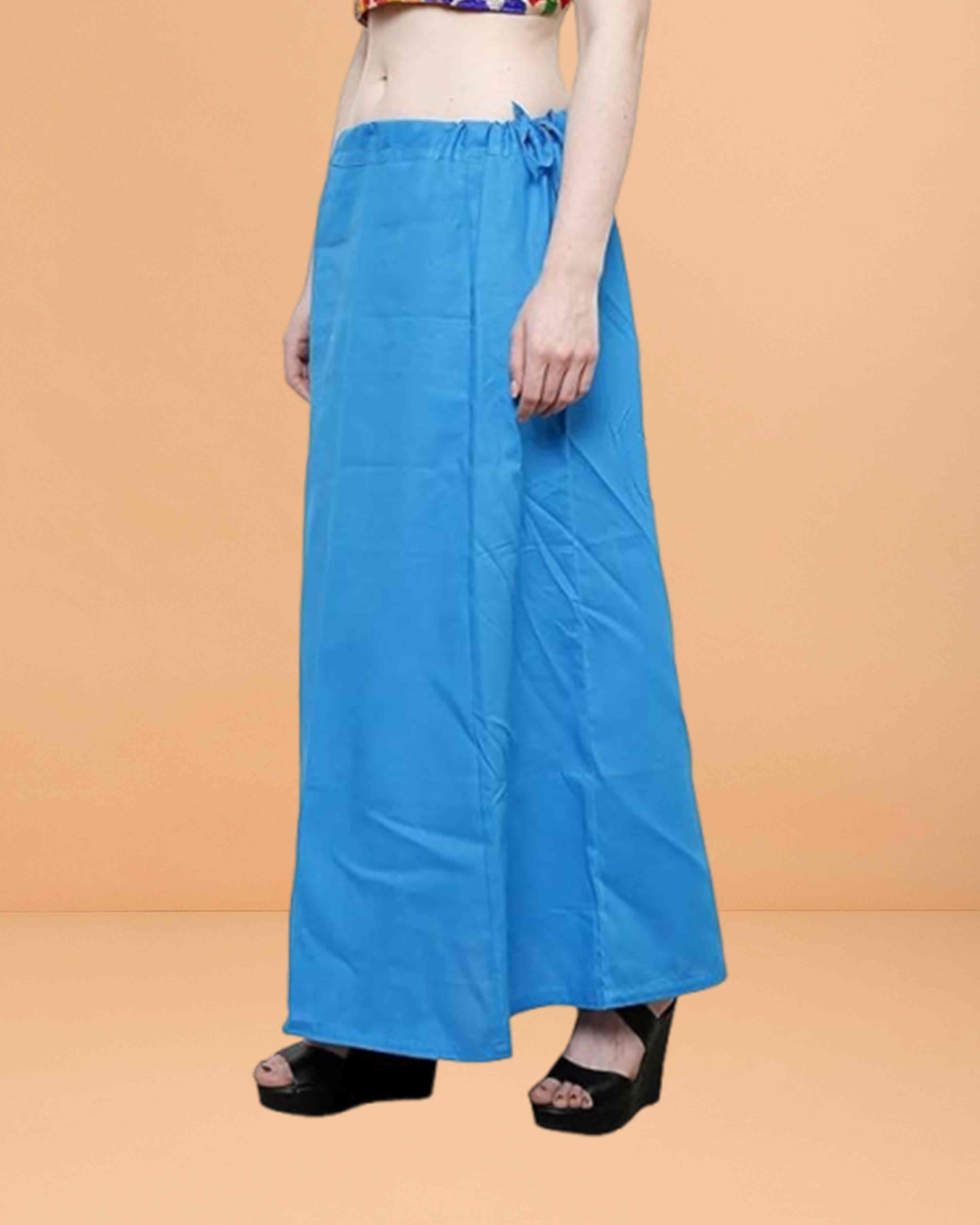 Pure Cotton Readymade Inskirt Saree Petticoat for Women's | Plain Solid Indian Readymade Inskirt Saree | Peticote Innerwear for Women Saree Petticoats - Ferozi