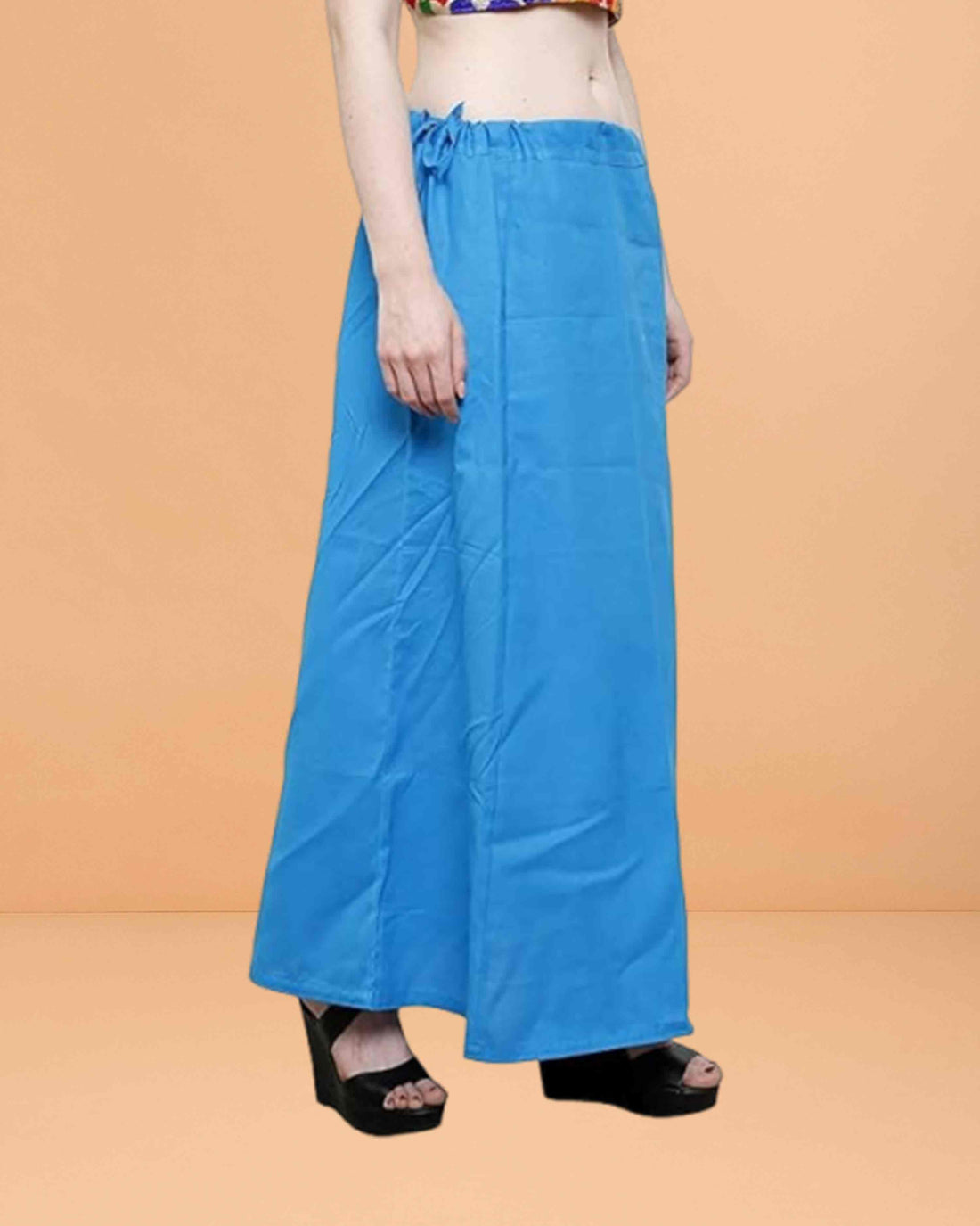 Pure Cotton Readymade Inskirt Saree Petticoat for Women's | Plain Solid Indian Readymade Inskirt Saree | Peticote Innerwear for Women Saree Petticoats - Ferozi