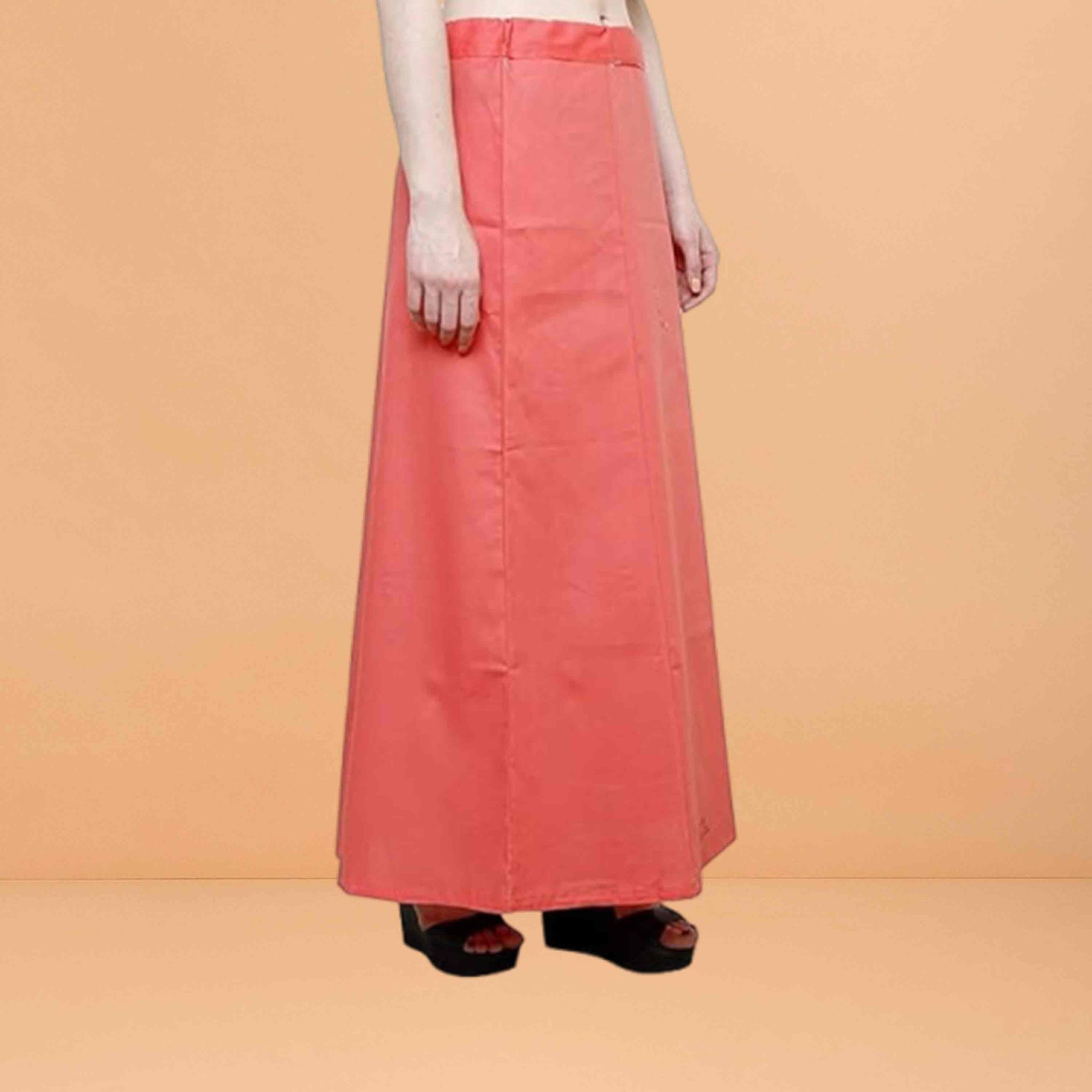 Pure Cotton Readymade Inskirt Saree Petticoat for Women's | Plain Solid Indian Readymade Inskirt Saree | Peticote Innerwear for Women Saree Petticoats - Gajri